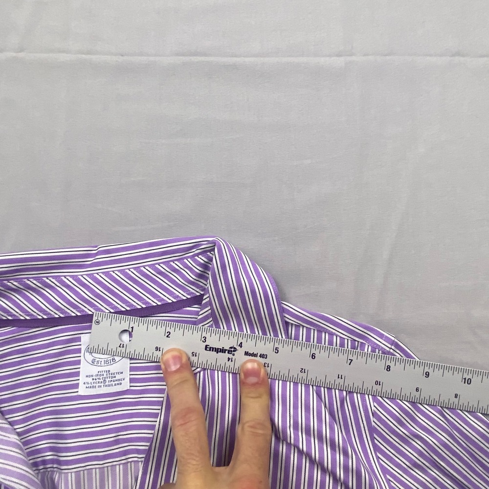 Brooks Brothers Womens Purple Striped Non-Iron Fitted Stretch Shirt Size 10 - Picture 13 of 16